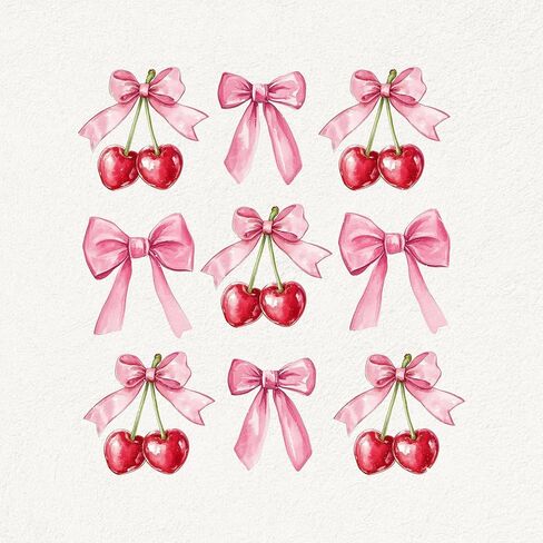 Pink Bow Cherries Shirt Women: Coquette Tops Clean Girl Aesthetic Shirts Casual Summer Short Sleeve Tshirt in Saudi Arabia