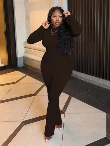نساء 2 قطعة صالة مجموعات المحاصيل عالية wasit foldover flare leggings السراويل السراويل تجريب العارضة. in Kuwait