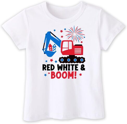 4th of July Shirt for Toddler Boys Girls Kids, Independence Day USA Flag Red White Blue T-Shirt 2-8T in Kuwait