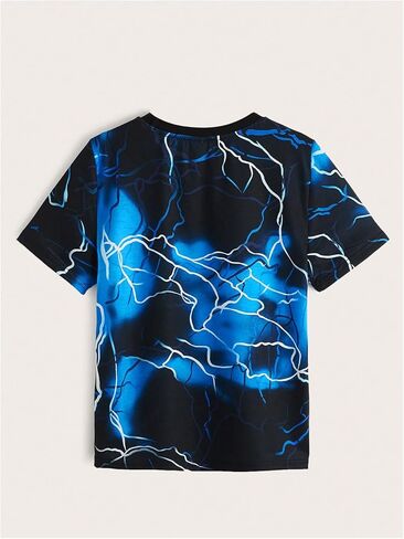 WDIRARA Boy's Graphic Print Short Sleeve T Shirts Round Neck Reflective Summer Tee Tops in Saudi Arabia