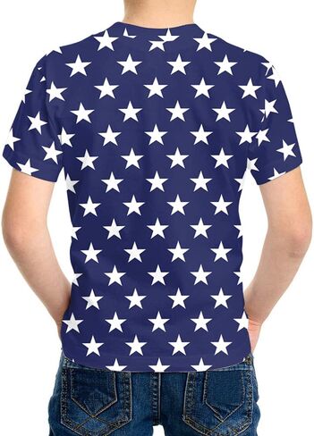 Eciodci Kids American USA Flag Fational Thirts Tirts 4th of July Summer Thirt for Boys Girls Short Sleeve 4-15 Years in Kuwait