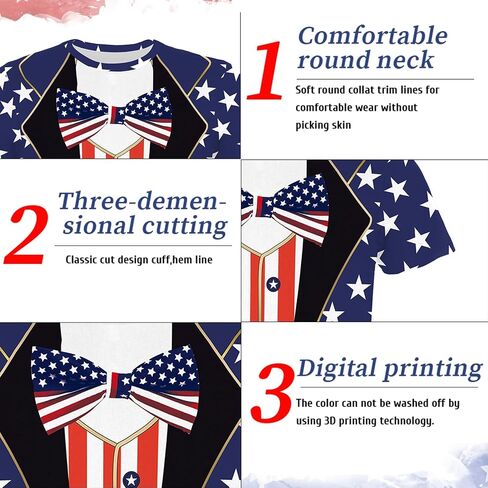 Eciodci Kids American USA Flag Fational Thirts Tirts 4th of July Summer Thirt for Boys Girls Short Sleeve 4-15 Years in Kuwait
