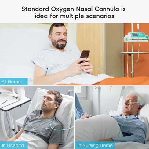 7 Foot Green Nasal Cannulas for Oxygen, Standard Kink Resistant Cannula Nasal Tubing for 0xygen - 4 Pack Oxygen Cannula with 1 Pair Ear Cusions in Saudi Arabia