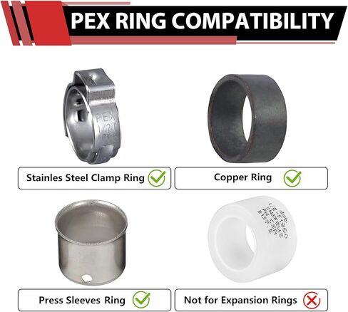 (عبوة من 4) EFIELD 3/4 بوصة Barb Crimp Pex صمام كروي كامل المنفذ ساخن وبارد مع مستوى الفراشة in Saudi Arabia
