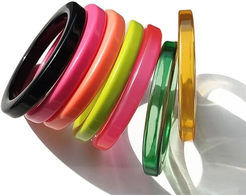 ملون بلينغ حلوى اللون راتنج راتنج الكفة أكريليك النيون سوار سوار المعصم للنساء in Kuwait