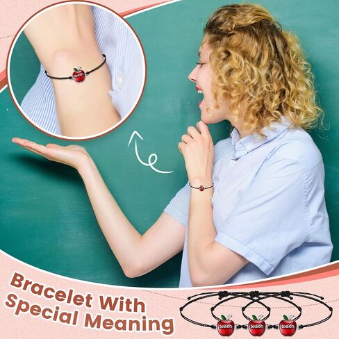 Sureio 36 Pcs Teacher Gifts for Women, Teacher Bracelets with Blessing Card Bangle Adjustable Bracelet Thank You Appreciation Gifts for Graduation, Birthday in Saudi Arabia
