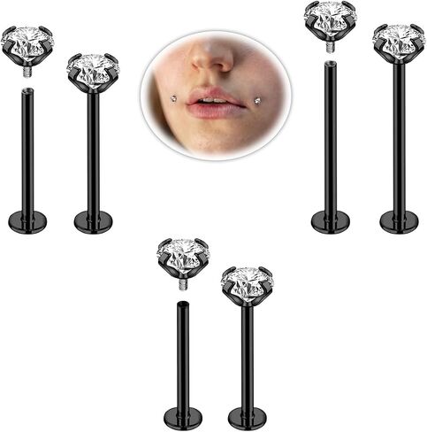 16G Labret Cheek Tongue Rings Surgical Steel Monroe Lip Piercing Jewelry Barbell Rings Kits Ultra-long Bar Length 14/16/19/22/25mm in Saudi Arabia