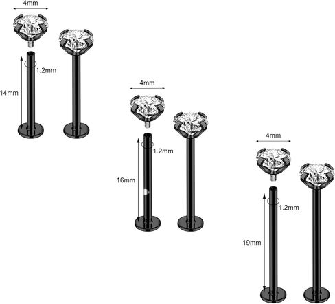 16G Labret Cheek Tongue Rings Surgical Steel Monroe Lip Piercing Jewelry Barbell Rings Kits Ultra-long Bar Length 14/16/19/22/25mm in Saudi Arabia