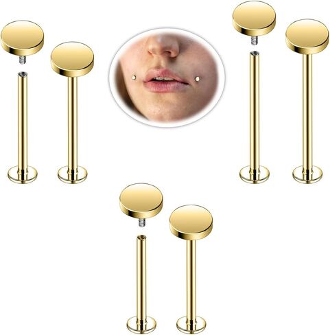 16G Labret Cheek Tongue Rings Surgical Steel Monroe Lip Piercing Jewelry Barbell Rings Kits Ultra-long Bar Length 14/16/19/22/25mm in Saudi Arabia