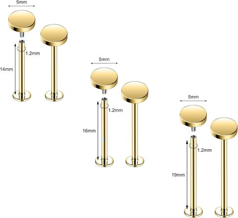 16G Labret Cheek Tongue Rings Surgical Steel Monroe Lip Piercing Jewelry Barbell Rings Kits Ultra-long Bar Length 14/16/19/22/25mm in Saudi Arabia