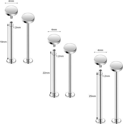 16G Labret Cheek Tongue Rings Surgical Steel Monroe Lip Piercing Jewelry Barbell Rings Kits Ultra-long Bar Length 14/16/19/22/25mm in Saudi Arabia