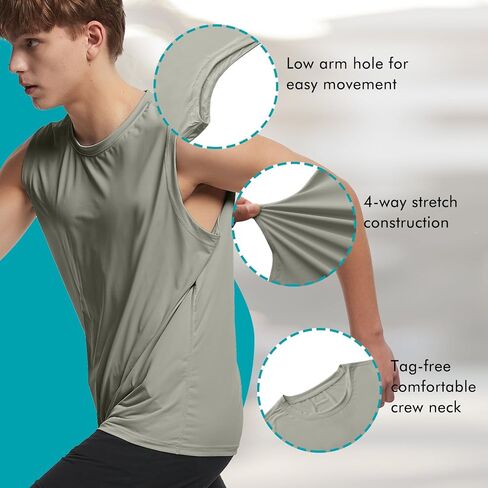 Riverruns Men's Sleeveless Tank Tops Quick Dry Workout Shirts for Gym Fitness Running Beach Swim in Saudi Arabia
