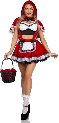 Leg Avenue womens 3 Pc Flirty Miss Red in Saudi Arabia