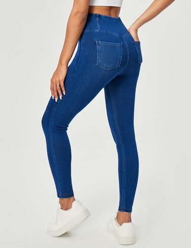 Heathyoga Crossover Jeggings for Women Tummy Control Pull on Stretchy Jeans for Women High Waisted Skinny Jeans in Saudi Arabia