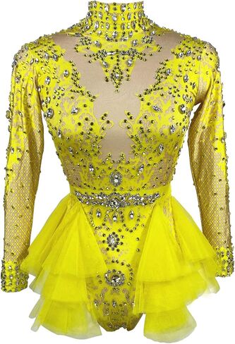 youmeisha rhinestone podysuit للنساء مثير القطب الرقص يوتار الحفلة حفلة عيد ميلاد الزي مرحلة زي الرقص in Saudi Arabia