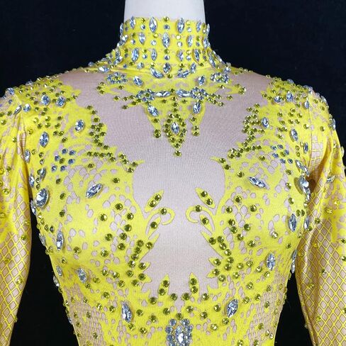 youmeisha rhinestone podysuit للنساء مثير القطب الرقص يوتار الحفلة حفلة عيد ميلاد الزي مرحلة زي الرقص in Saudi Arabia