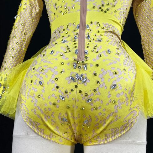 youmeisha rhinestone podysuit للنساء مثير القطب الرقص يوتار الحفلة حفلة عيد ميلاد الزي مرحلة زي الرقص in Saudi Arabia