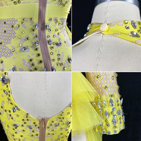youmeisha rhinestone podysuit للنساء مثير القطب الرقص يوتار الحفلة حفلة عيد ميلاد الزي مرحلة زي الرقص in Saudi Arabia