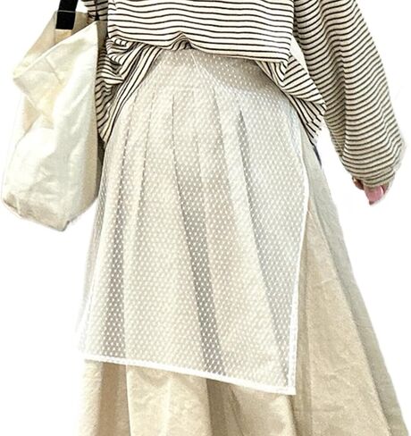Women Lace Skirt Y2k Skirt Coverup Skirt See Through Lace Layered Skirt Mesh Stacked Wrap Skirt Korean Streetwear in Kuwait