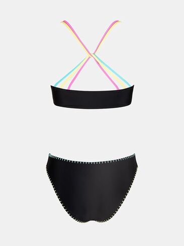 CUPSHE Women's Bikini Sets Two Piece Swimsuit V Neck Crisscross Back Low Rise Stitching Cheeky Bottom in Saudi Arabia