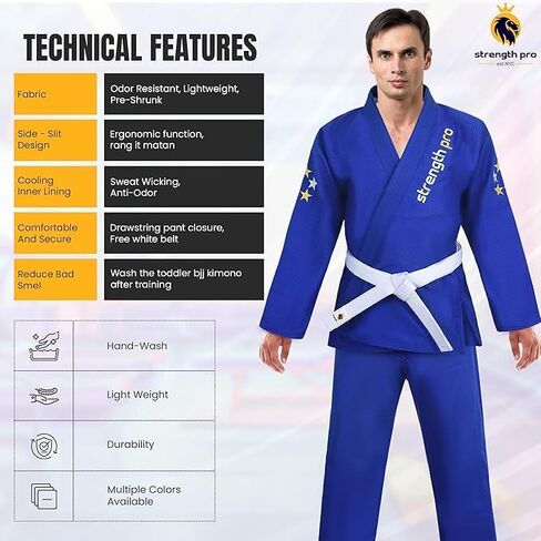 Brazilian Jiu Jitsu Gi and Martial Arts Uniform, Lightweight Preshrunk Grappling BJJ Gi for Adult, Training Gi in Kuwait