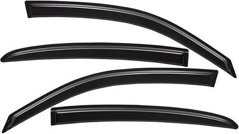 Lightronic WV194313 in-Channel Side Window Deflectors & Visors Vent Rain Guards, Dark Smoke, 4-Pieces Set, Fits 2011-2023 Dodge Charger in Saudi Arabia