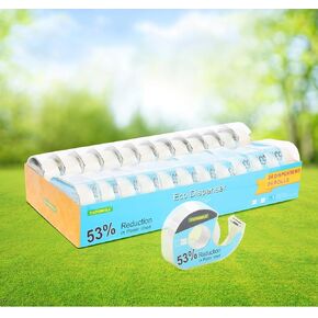 Clear Tape Rolls-12 Pack Transparent Tape Bulk Portable Office Tape with Dispensers Easy Replace for Tape Refills Environmentally for Christmas Gift Wrapping-7/10 X 1000 Inches