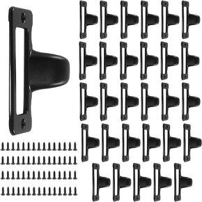 10pcs Card Catalog Drawer Pulls, Antique Black File Label Card Holder Pull Handle, Apothecary Drawer Pulls for Library, Office, Bookselves, Cupboard, Cabinet (Large,Finger-Pull)