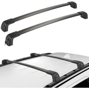 ISSYAUTO Roof Rack Cross Bars with Lock Compatible with 2011-2022 Grand Cherokee Altitude & SRT & Trackhawk with Roof Black Moldings, Aluminum Rooftop Cargo Carrier Crossbars