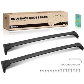 YHTAUTO 165lbs Roof Rack Cross Bars w/Hardware Fit for Acura Mdx 2014-2018, T6063 Aluminum CrossBars Anti-Rust with Black Matte Surface for Skiboard Kayak Snowboard Bike Rooftop Cargo Luggage