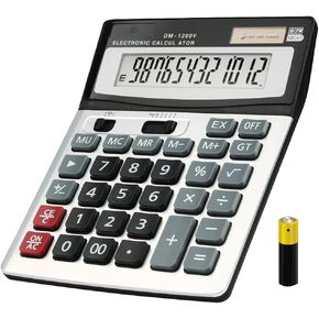 Desk Calculators, Envysun 12-Digit Solar Battery Desktop Office Calculators (Calculator 1pcs)