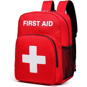 First Aid Backpack Emergency Medical Empty Waterproof Survival First Responder Trauma Bag Travel Home Outdoor Camping (5pcs Medical red)