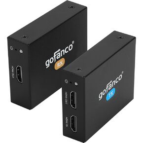 gofanco 4K HDMI Extender Balun Over CAT6/7 – 164ft @4K, 230ft @1080p, 4K @60Hz YUV 4:4:4, HDR, 18Gbps, HDCP 2.2, Loopout, IR Passthrough, 5.1ch Audio, Near Zero Latency (HD20Ext-BSC)
