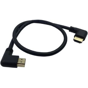 CERRXIAN 0.5 متر عالي السرعة HDMI 2.0 HDMI الزاوية اليسرى ذكر إلى HDMI الزاوية اليمنى ذكر كابل قصير فائق الدقة 4k x 2k كابل HDMI يدعم إيثرنت، ثلاثي الأبعاد، 4K والصوت لأجهزة التلفاز وأجهزة الكمبيوتر المحمولة (أسود) (lm-rm)