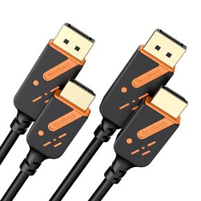 DisplayPort to HDMI Cables 3FT, 2 Pack, Gold-Plated DP to HDMI Cable Adapter Male to Male FHD, Supports Video and Audio for Computer, Monitor, HDTV, Projector