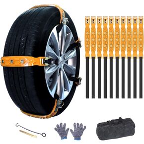 Car Snow Chains, Snow Chains, Quagmire Escape, Off-Road Rally Tire Chains, Car Driving Snow Chains. 165-275mm (6.5-10.8in) Tires are Universal, 10PCS