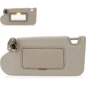 Beige Left Driver & Right Passenger Side Sun Visor with Light,Without Sunroof for Altima 2013 2014 2015 2016 2017 2018 Visor Assembly, Replacement # 96400-3TA2A, 96401-3TA2A