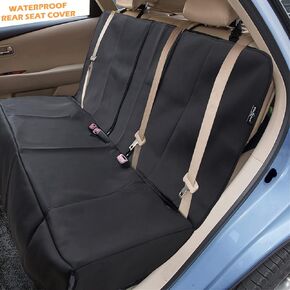 Big Ant Black Waterproof Rear Bench Car Neoprene Padded Back Seat Cover for Cars, Car Seat Covers for Kids Dogs, Universal Fit for Auto Truck Van SUV