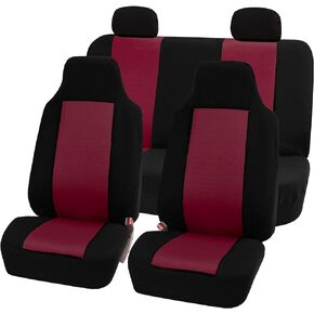 FH Group Car Seat Covers Front Set Cloth -Car Seat Covers for Bucket Seats 1 Piece SeatCover,Universal Fit Car Seat Cover,Washable Car Seat Cover,Automotive Seat Covers for SUV,Sedan,Van Beige