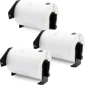 Aomya 3 Pack DK-1247 Compatible Die-Cut Wide Format Shipping Mailing Postage Address Labels Paper Roll 4.07" x 6.4" (103mm×164mm) White Labels with 3 Reusable Cartridges use for QL-1100 QL-1110NWB (3)