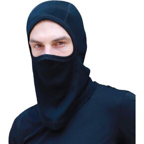 Merino 100% Wool Balaclava Face Mask Winter Warm Breathable for Motorcycle Skiing Camping Scarf for Men/Women 1PACK