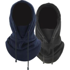 2pcs Fleece Ski Mask for Men Winter Balaclava Windproof Ski Face Mask for Men and Women Full Winter Mask for Cycling Running