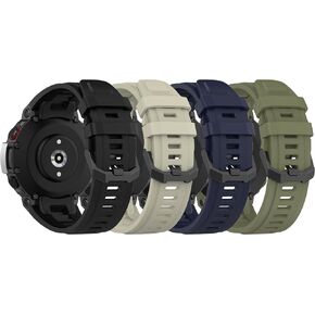حزام لـ Amazfit T-Rex 2، حزام بديل من السيليكون الناعم لساعة Amazfit T-Rex 2 الذكية (بدون متعقب، أحزمة بديلة فقط)