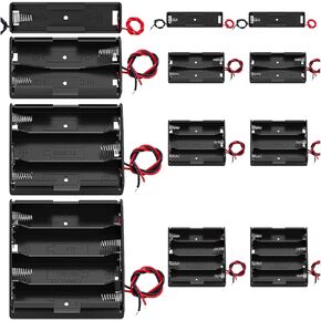 12Pack 18650 Battery Holder Bundle with Wires,3x1 18650 Battery Holder 3.7V,3x2 18650 Battery Holder 7.4V,3x3 18650 Battery Holder 11.1V,3x4 18650 Battery Holder 14.8V,with Leads,for DIY