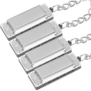 SUPVOX 4pcs Key Wallet Mini Key Ring Ocean Decor Portable Flute Purse Charms Bag Charms Harmonica Pendants Bag Key Rings