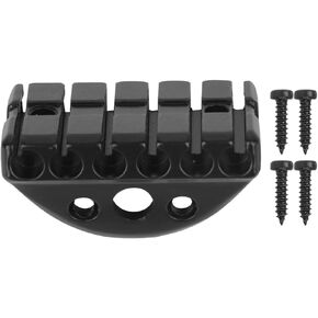 Tomotato Headless String Lock, Musical Instrument String Locking Lock Nut, 6 String Saddle Headless Guitar Bridge Tailpiece Electric Guitar Headless String Lock DIY Accessories with Screw Set