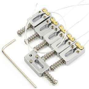 Piezo Bridge Pickup Upgraded Version Guitar Tremolo Bridge Saddles with Piezo Pickup 10.5mm String Spacing for Strat or Tele Electric Guitar Chrome