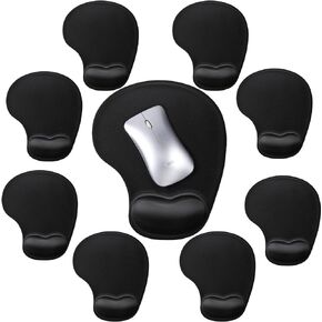 9 Pack Mouse Pad Ergonomic Mouse Pad with Gel Wrist Rest Support Memory Foam Mouse Pad Non Slip PU Base Pain Relief Mousepad for Computer Laptop Home Office Travel