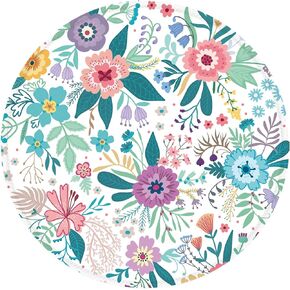 Mouse Pad, Non-Slip Rubber Base Mousepad with Stitched Edge, Gaming Round Mouse Pads, Waterproof Office Mouse Pad, Small Size 7.87 x 7.87 Inch (Pink Blue Art)