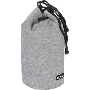 PATIKIL Soft Drawstring Lens Case, Lens Pouch Bag with Cotton Pad 3.5" OD Thick Fleece Cloth Camera Lens Bag for SLR Lens Water Cups, Black